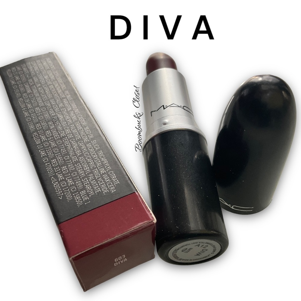 Mac Matte Lipstick DIVA Intense Reddish Burgundy Long Lasting 10 hours lipstick - Picture 7 of 10